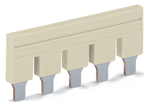 1St. Wago 2016-405 Kammbrücker 5-fach Nennstrom 76 A lichtgrau