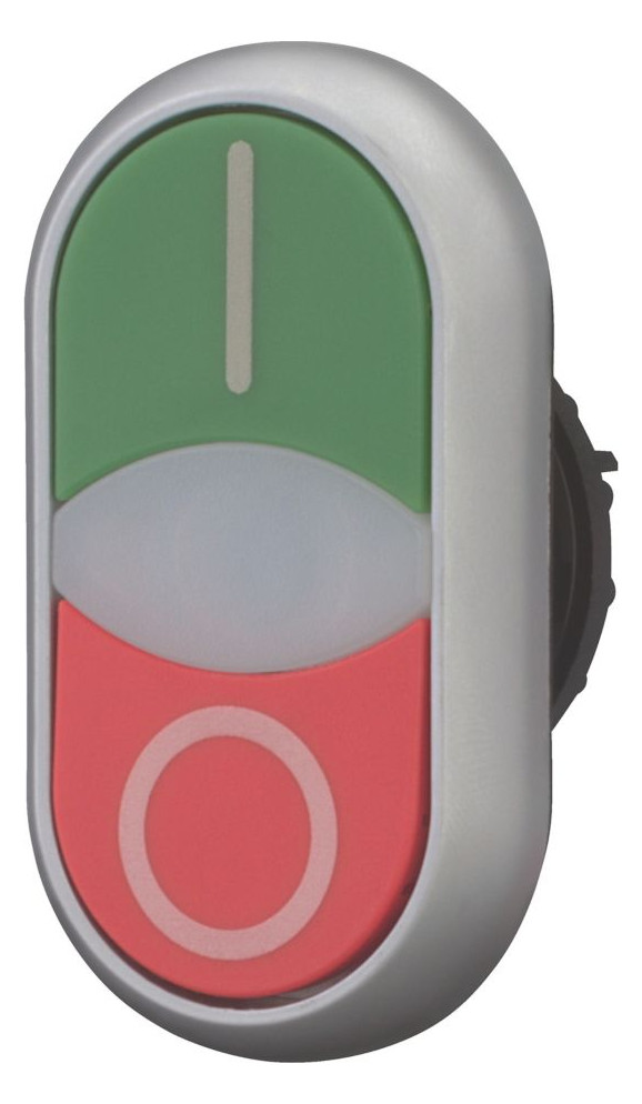 1St. Eaton 284814 Doppeldrucktaste, RMQ-Titan, Tasten und Leuchtmelder bündig, tastend, Vorsatzlinse weiß, grün, rot, be