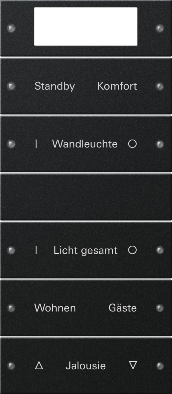 1St. Gira 2215005 Wippenset 5f Plus (2+3) beschr. System 55 Schwarz m(lack.)