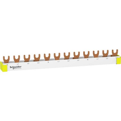 1St. Schneider Electric R9XFH412 Resi9 Phasenschiene Gabel, 4P, 12 TE, 63A, ablängbar 1St. Schneider Electric R9XFH412 Resi9 Phasenschiene Gabel, 4P, 12 TE, 63A, ablängbar