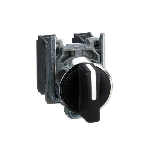 1St. Schneider Electric XB4BD33 Wahlschalter, 3-Stellungen, 2S, rastend, Knebel kurz, schwarz...
