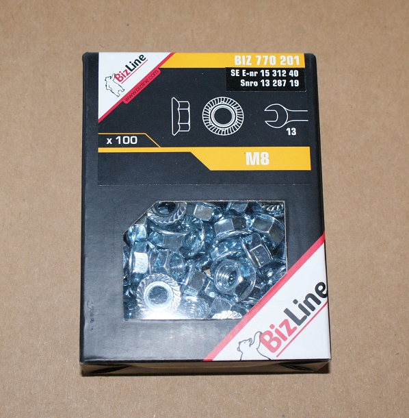 100St. Bizline BIZ 770201 Sechskantmutter mit Sperrzahn M8 BIZ770201