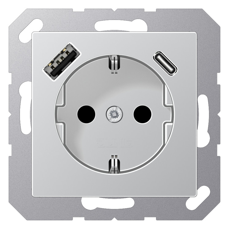 1St. Jung A 1520-15 CA AL SCHUKO Steckdose 16 A 250 V , mit USB-L