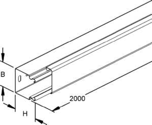 2m Niedax LLK60.100 Leitungskanal Stahl LLK60100 2m Niedax LLK60.100 Leitungskanal Stahl LLK60100