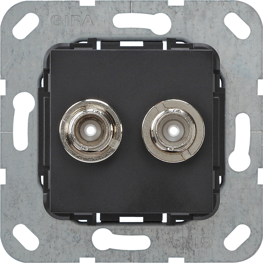 1St. Gira 563010 BNC 2fach Crimpanschluss Einsatz Schwarz m