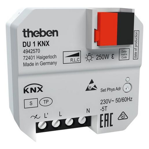 1St. Theben UP-Dimmaktor, 1 Kanal DU-1-KNX GL/HL:250W