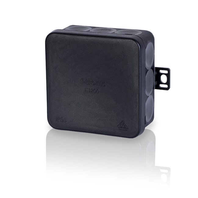 10St. F-Tronic E1200sw FR Abzweigkasten E1200sw, 80x80x37mm, IP55, sw/gr, mit Durchstoßmembran 7340165