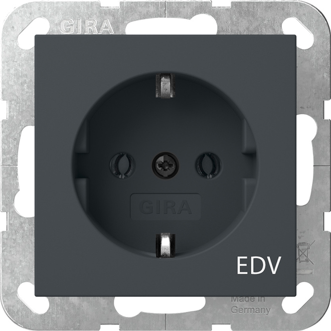 1St. Gira 445828 Steckdose 16A 250V mit Aufdruck EDV, Anthrazit