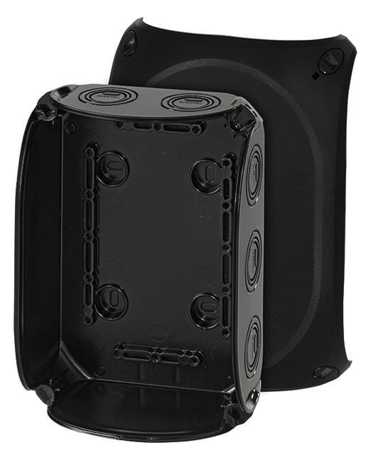 1St. Hensel KF 1000 B Kabelabzweigkasten bis 10 qmm 3ph., 16 qmm 1ph., ohne Klemme, schwarz 62000058 KF1000B