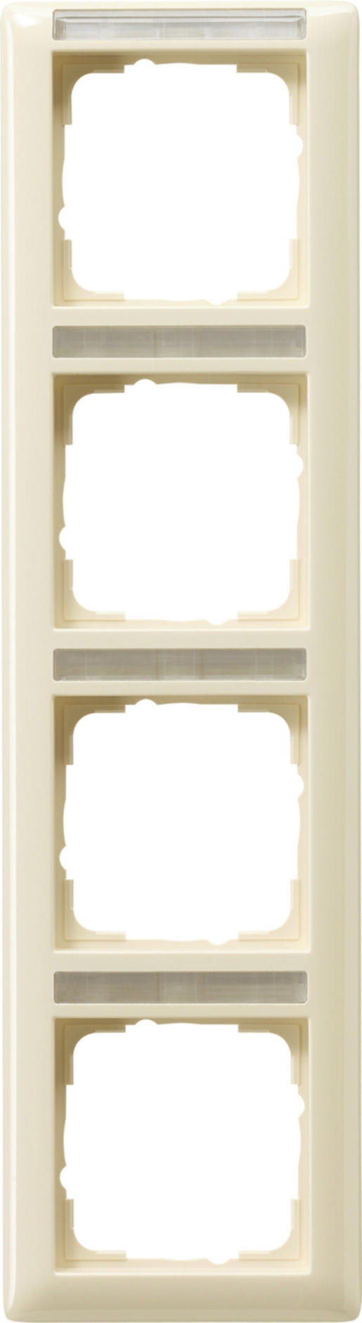 1St. Gira 111401 Rahmen 4fach senkr. mit Beschriftungsfeld Standard 55 Cremeweiß