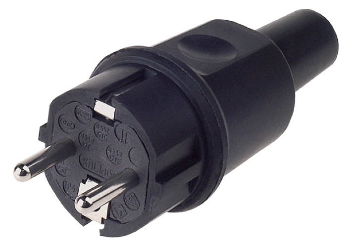 1St. Bachmann 913.169 Vollgummi Stecker B/F, IP44, schwarz