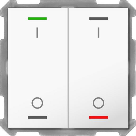 1St. MDT Taster Light 2-fach BE-TAL63T2.B1 RGBW Temperatursensor studioweiß glänz.