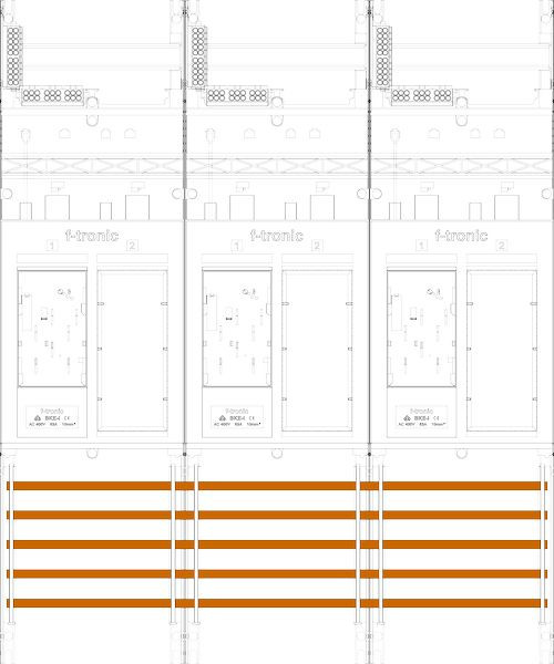 1St. F-Tronic ER35DS Zählerfeld ER35DS, 3-feldrig, H=900mm, 3-eHZ mit DS, 3 Res. 7140156