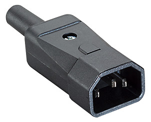 1St. Bachmann 915171 Kaltgerätestecker 70°C schwarz zentral montierbar