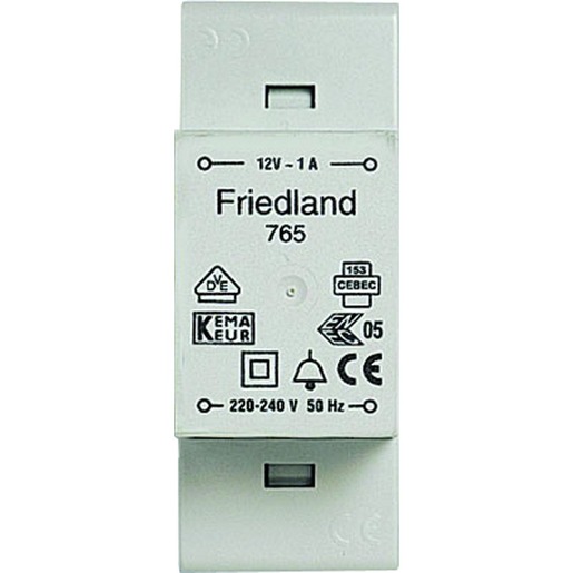 1St. Friedland D765 Klingeltransformator 240 V/12 V /1 A, grau, D765
