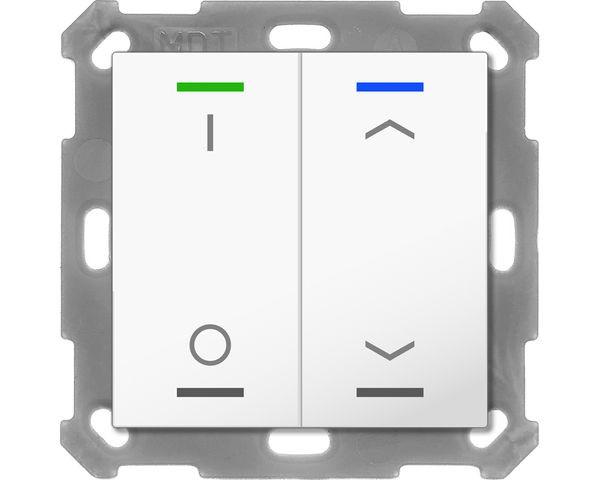 1St. MDT Taster Light 2-fach BE-TAL55T2.D1 RGBW Temperatursensor reinweiß glänzend