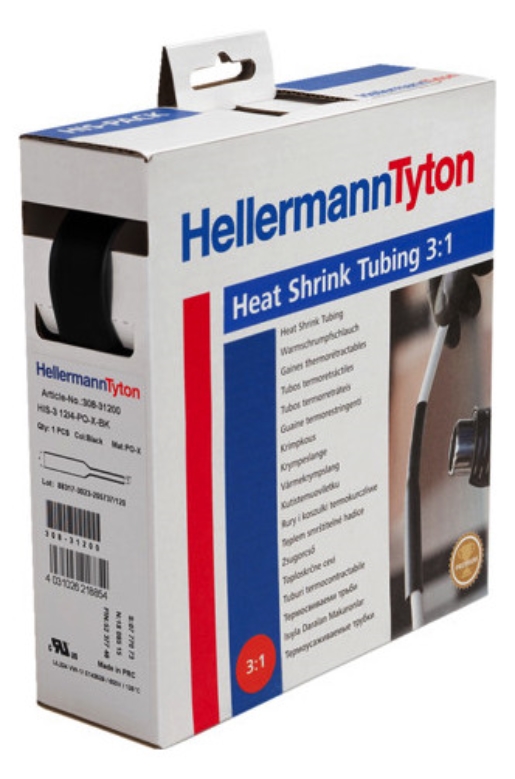 1St. Hellermann Tyton 308-31800 Warmschrumpfschlauch 3:1 HIS-3-18,0/6,0-PO-X-BK-4m HIS-3-18/6-PO-X-BK (4)