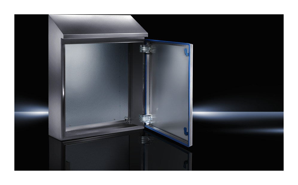 1St. Rittal HD 1306.600 Kompakt-Schaltschrank HD 1.4301, BHT 390x430x210 mm, Höhe hinten 549mm 1306600