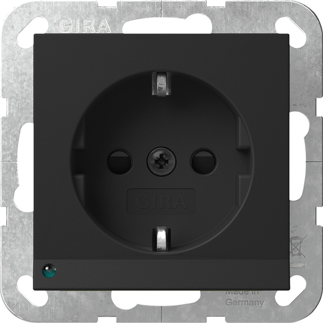 1St. Gira 4170005  Steckdose 16A 250V mit LED-Orientierungsleuchte und Shutter, Schwarz matt...