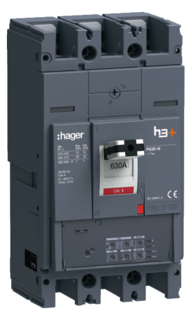 1St. Hager HNW630JR Leistungsschalter h3+ P630 LSI 3P3D 630A 40kA FTC