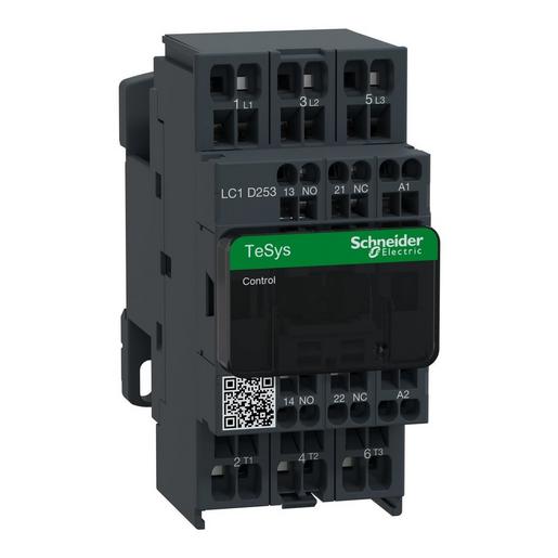1St. Schneider Electric LC1D253P7 Leistungsschütz LC1D 3p, +1S+1Ö, 11 kW, 25 A, 400 V AC3, Spule 230 V AC