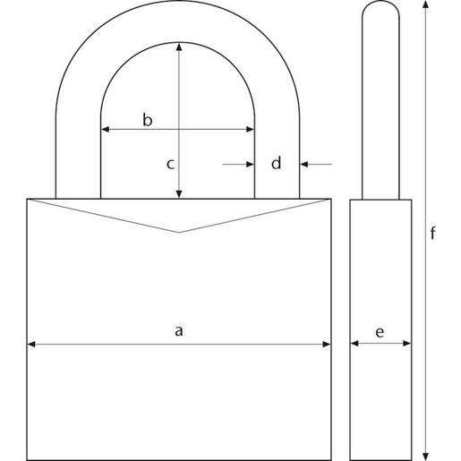 1St. Abus ABVS50005 T65AL/40 blau D/FNLI Aluminium Hangschloss