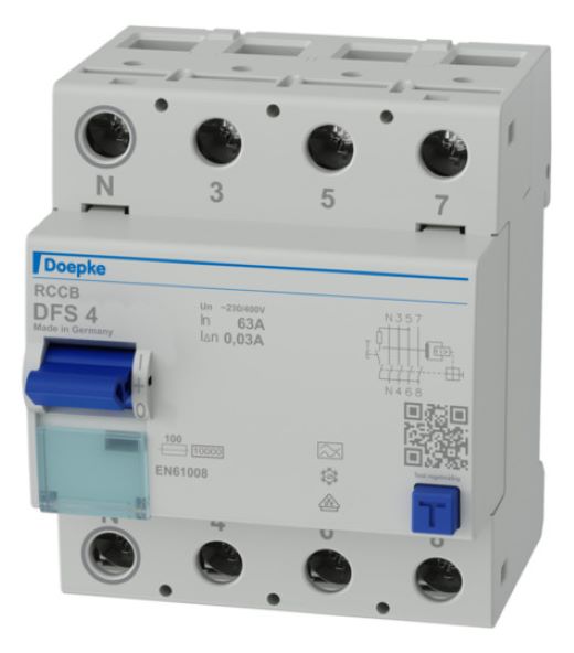 1St. Doepke 09144901 DFS4-063-4/0,03 Fi-Schutzschalter Typ A 4-polig 30mA 230/400V
