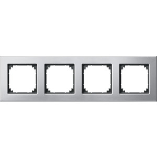 1St. Merten 475460 M-PLAN-Metallrahmen, 4fach, Platinsilber