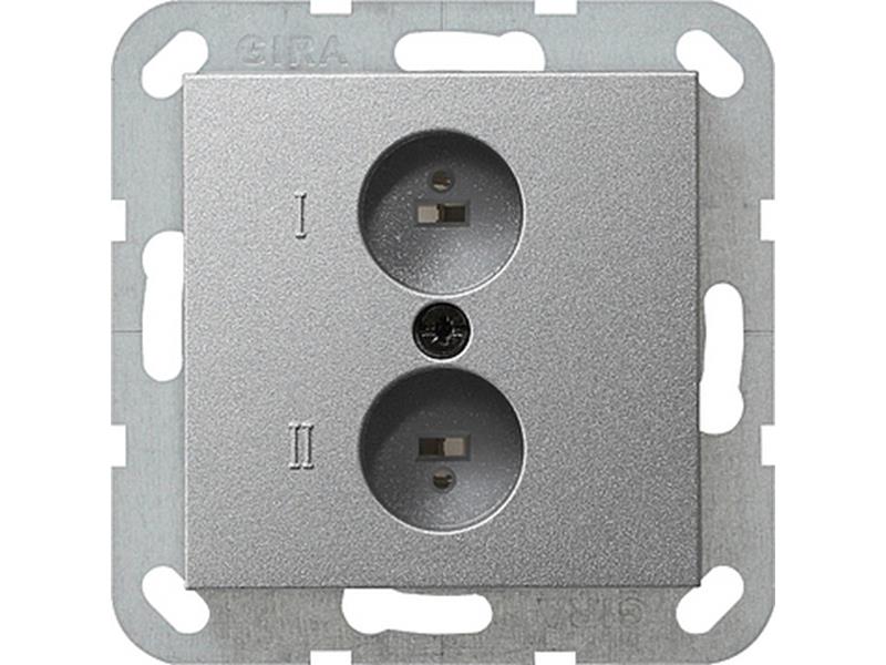1St. Gira 040226 Stereo Lautsprecher Steckdose System 55 Farbe Alu