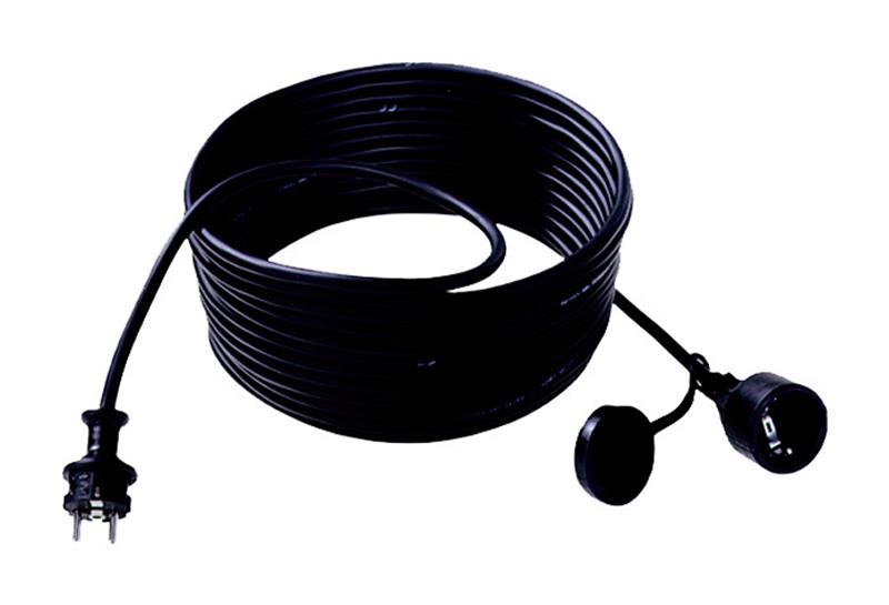 5m Bachmann Schuko Verlängerung sw 343.170 H07RN-F 3G1,5 Kupplung m.Deckel