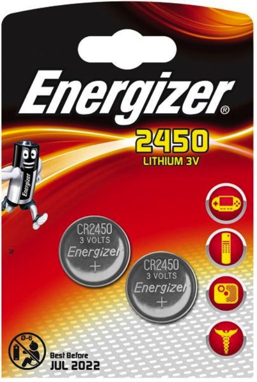 1St. Energizer CR2450 (2 Stk.) CR2450 Lithium 3,0Volt 2er Blister