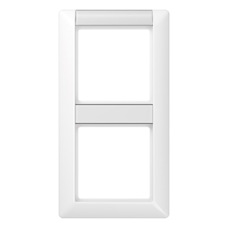 1St. Jung AS582NAWW Rahmen 2fach Schriftfelder 13/12 4x55 5mm für senkrechte Kombination AS 582 NA WW