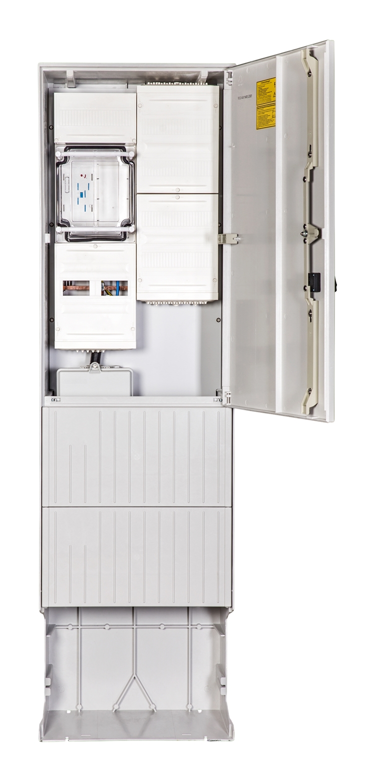 1St. F-Tronic ZSA202-2-eHZ-APZ-HAK Zähleranschlusssäule 2-feldrig, H=2010mm, eHZ, Haube geschl., ZSA202-2-eHZ-APZ-HAK-HG 7160130