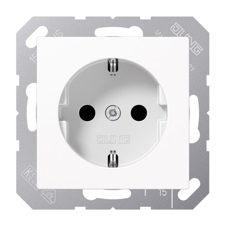 1St. Jung A1520NWW Schuko-Steckdose 16A  250V ohne Krallen A 1520 N WW