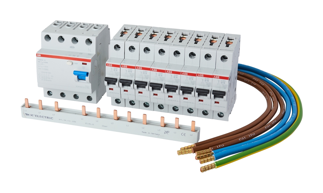 1St. F-Tronic VE-Set Verdrahtungspaket VE-Set, 8xLS B16A1pol,1xFi40/0,03A 7110390