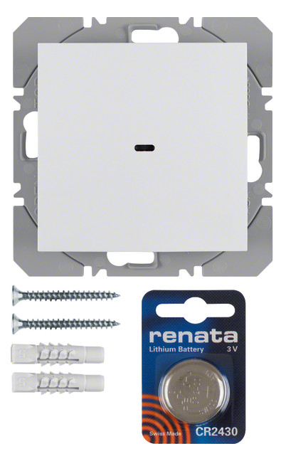 1St. Berker 85655289 KNX-Funk Wandsender 1fach flach quicklink S.1/B.3/B.7 polarweiß glänzend