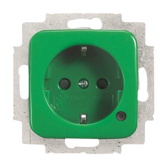 1St. Busch-Jaeger 20 EUCBL-13-212-101 Steckdosen-Einsatz, mit LED Kontrolllicht Steckdosen grün RAL 6032