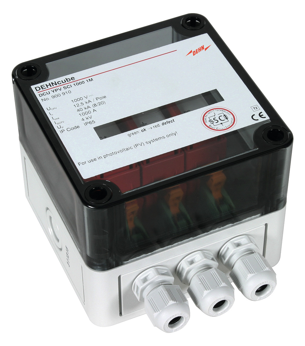 1St. Dehn 900910 Überspannungsableiter Typ 2 Dehncube im Gehäuse IP65 f. PV-Anl. 1MPP b. 1000V