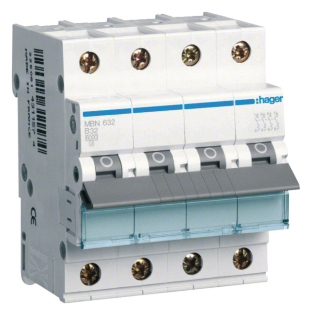 1St. Hager MBN632 LS-Schalter 3P+N 6kA B-32A 4M
