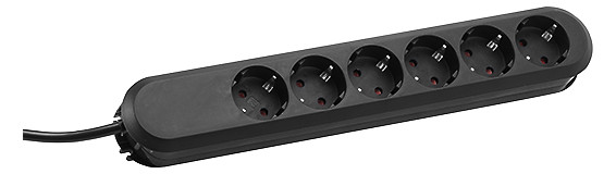 1,5m Bachmann 381.147K schwarz Tischsteckdose 6-fach