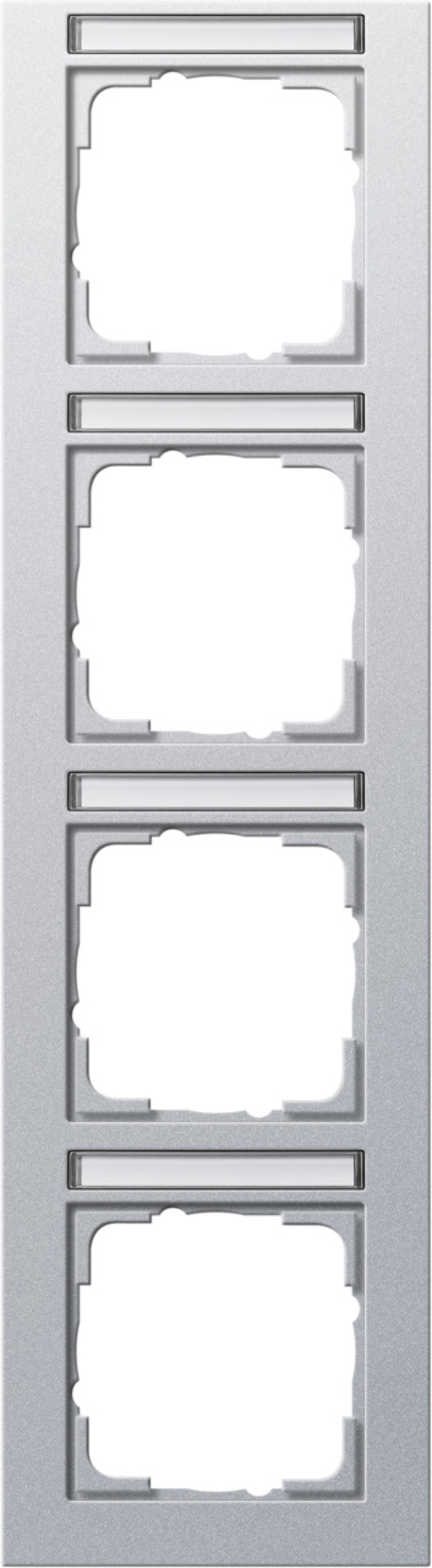 1St. Gira 111425 Rahmen 4fach senkr. mit Beschriftungsfeld E2 Farbe Alu