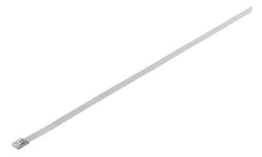 100St. ABB YLS-4.6-300B Ty-Met Edelstahlkabelbinder Ball-Lock Typ mit Kugelverriegelung 300x4,6mm,Edelstahl 316, unbeschichtet metallic-silber, 440N, 300°C, VPE 100 grau 7TCG009410R0017