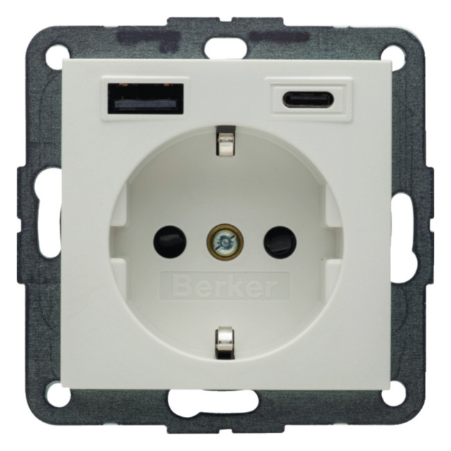 1St. Berker 48141909 Steckdose SCHUKO/USB AC 20W PD S.1 pwm
