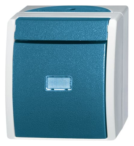 1St. Busch-Jaeger 2601/6 WGL-53 Wippschalter, Aus- und Wechselschaltung ocean (IP 44) grau/blaugrün