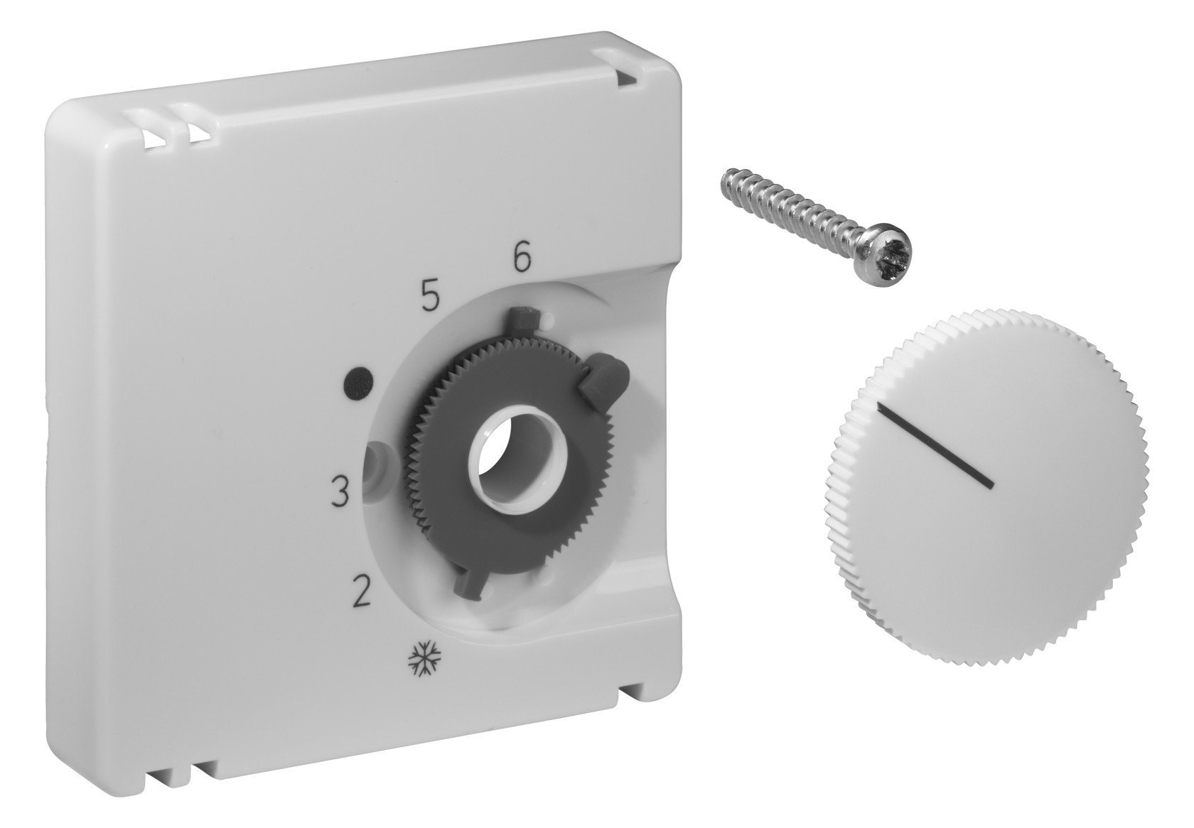 1St. ALRE-IT UN990071 Deckelset für Raumtemperaturregler RTBSU / FTR, 50x50, verkehrs-/studioweiß (RAL9016), glänzend JZ-001.020