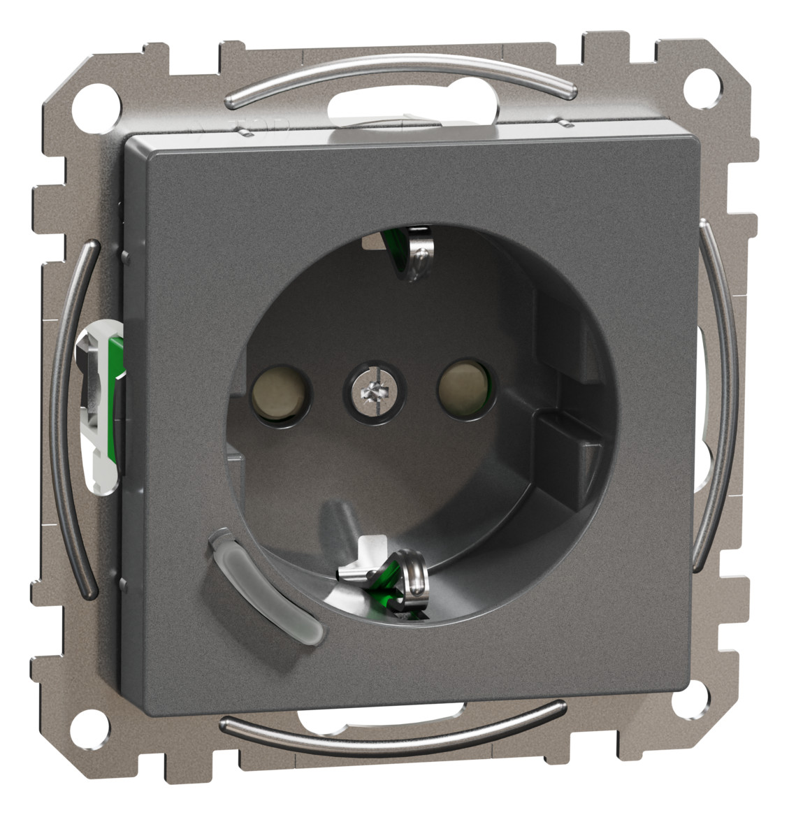 1St. Merten MEG2380-0414 Wiser Steckdose 16A, System M, Thermoplast edelmatt, Anthrazit