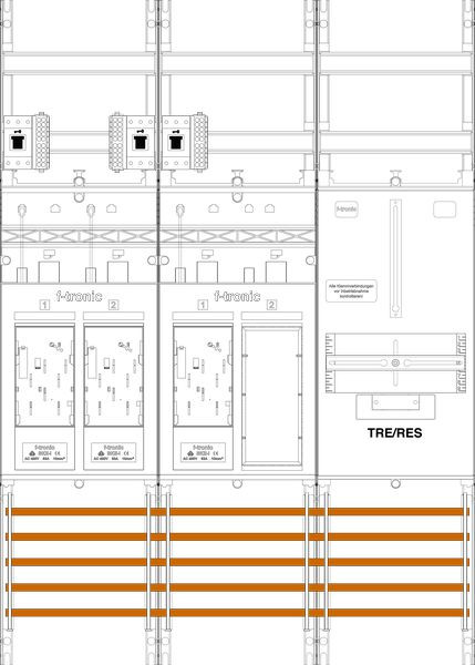 1St. F-Tronic E16ER6DSR1B-HSS Zählerfeld E16DSR1B-HSS, 3-feldrig, H=1050mm, 3-eHZ mit, DS, 3 HSS, 1 Res.,1 TRE 7141275