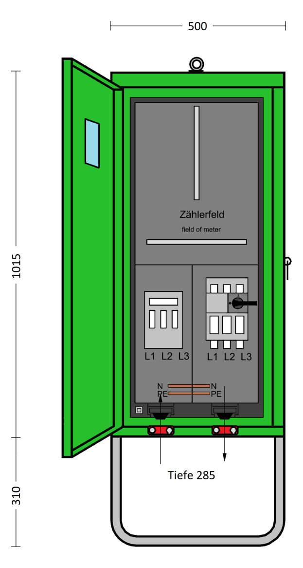 1St. Elektra A 80-1Z Anschlussschrank 55 kVA mit beigepackt