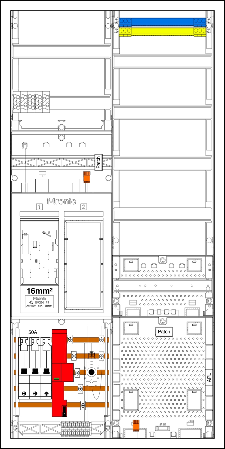1St. F-Tronic EHZ721APZRFZ50D01Ü16 EHZ721APZRFZ50D01ÜS-16, 1 ZP, 16mm²,DS,1R,1VAPZRFZ inkl. APL, SLS50A,SPVGD01,ÜSS,2PPV,1PL150 7195210