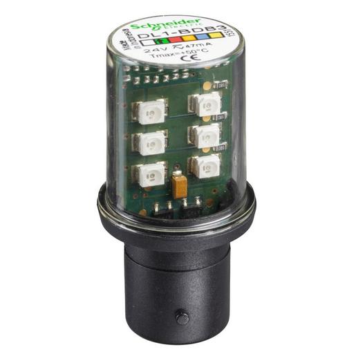 1St. Schneider Electric DL1BDB3 LED-Lampe, grün für Befehls- u. Meldegeräte, BA 15d, 24 V